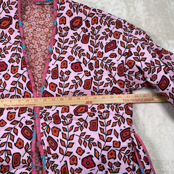 Xirena Keatyn Reversible Quilted Jacket Pink Floral Womens Size M Belted $398 - Picture 9 of 9